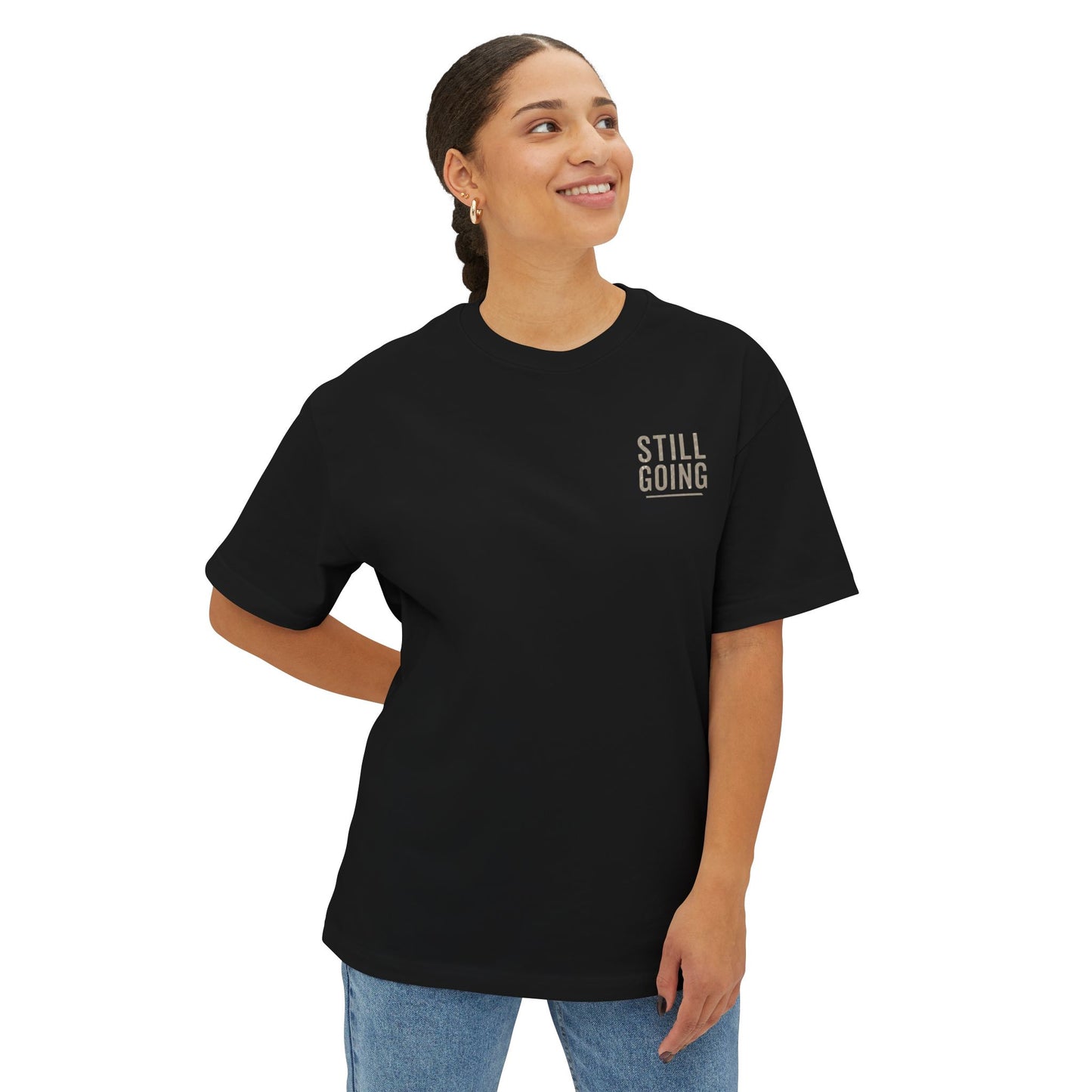 Boxy Tee — "No One Noticed. Keep Going." Motivational Oversized T-Shirt